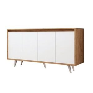 Hanah Home Komoda Seria II 140 cm dub craft zlatý/bílá obraz