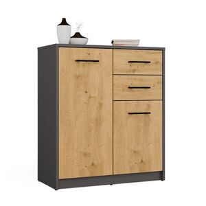 TP Living Komoda SIMPLO 2D2S 74 cm antracitová/dub artisan obraz