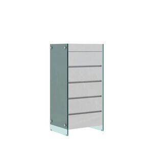 LivinHill Komoda Soho 59 cm bílá/čirá obraz
