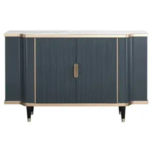 LivinHill Komoda Stilig ST317 150 cm šedomodrá/zlatá obraz