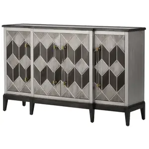 LivinHill Komoda Stilig ST504 152 cm z masivu šedá/zlatá obraz