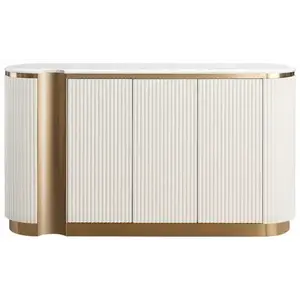 LivinHill Komoda Stilig ST917 158 cm ecru/zlatá/mramor obraz