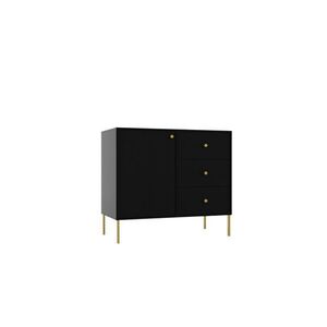 ADRK Komoda Tilina 1D 3S 84 cm černá/zlatá obraz