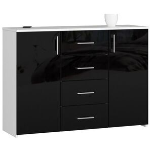 Ak furniture Komoda Torvi K 110 cm bílá/černá lesklá obraz
