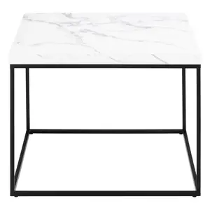 Actona Konferenční stolek Barossa 60 cm bílý mramor/černý obraz