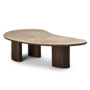 Hector Konferenční stolek Essence 110 cm ořech tmavý/mramor obraz