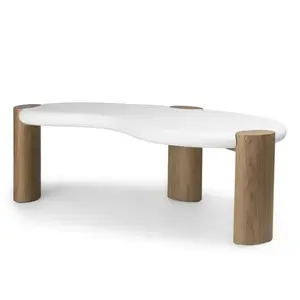 Hector Konferenční stolek Floe 125 cm bílý/ořech obraz