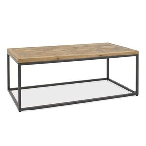 LivinHill Konferenční stolek Indus 114 cm z masivu dub přírodní/grafit obraz