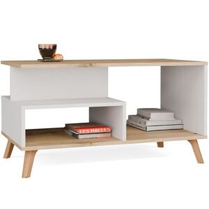 TP Living Konferenční stolek Olympo 90 cm bílý/dub Artisan obraz