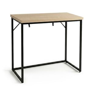 Ak furniture Konzolový stolek Origo 90 cm černý/dub Sonoma obraz