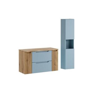 Comad Koupelnová sestava Nova Denim s deskou a skříňkami 100 cm modrá/dub coast evoke obraz