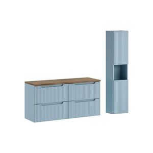Comad Koupelnová sestava Nova Denim s deskou a skříňkami 120 cm modrá/dub casella obraz
