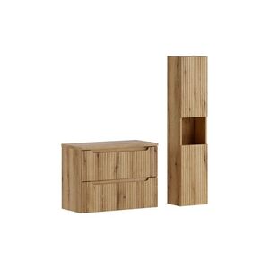 Comad Koupelnová sestava Nova s deskou a skříňkami 80 cm dub coast evoke obraz