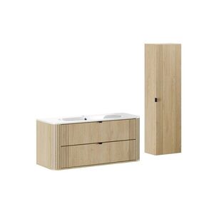 Comad Koupelnová sestava Ovalia Pure se zápustným umyvadlem a skříňkami 120 cm dub cremona obraz