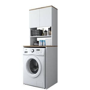 Kalune Design Koupelnová skříňka nad pračku KD101 ořech/bílá obraz