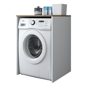 Kalune Design Koupelnová skříňka nad pračku KD103 ořech/bílá obraz