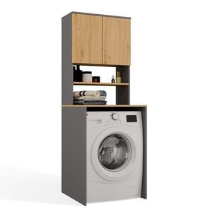 TP Living Koupelnová skříňka nad pračku Pola Multi antracit/dub Artisan obraz