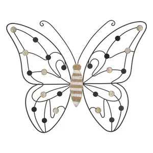 Mauro Ferretti Kovová nástěnná dekorace Butterfly 33, 5 cm černá/zlatá obraz