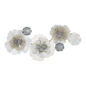 Mauro Ferretti Kovová nástěnná dekorace Flowery 119x60 cm vícebarevná obraz
