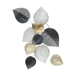 Mauro Ferretti Kovová nástěnná dekorace Half Leaf 40 cm vícebarevná/zlatá obraz