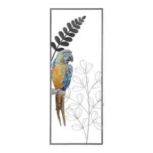 Mauro Ferretti Kovová nástěnná dekorace Parrot 28, 6x74, 3 cm vícebarevná obraz