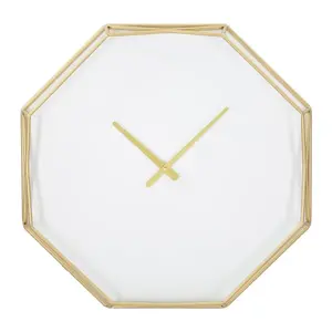 Mauro Ferretti Kovové nástěnné hodiny Octagonal 56 cm zlaté/bílé obraz