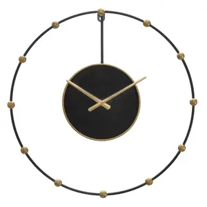 Mauro Ferretti Kovové nástěnné hodiny Pearl 61 cm černé/zlaté obraz