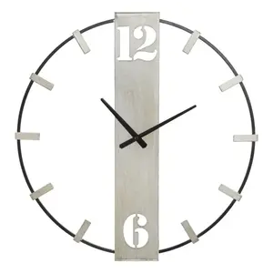 Mauro Ferretti Kovové nástěnné hodiny Silvery 61 cm černé/stříbrné obraz