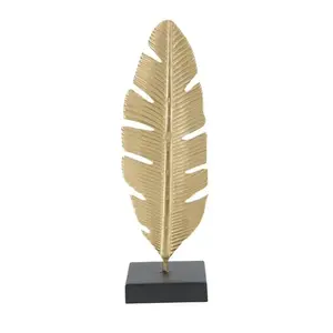 Mauro Ferretti Kovový svícen Leaf Glam 34 cm zlatý obraz