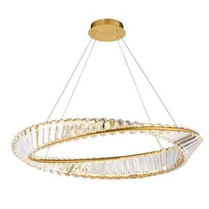TooLight Křišťálový závěsný LED lustr APP1201-CP 50 cm zlatý/neutrální bílá obraz