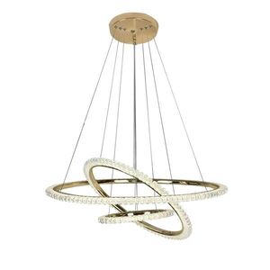 TooLight Křišťálový závěsný LED lustr G036-CP zlatý/neutrální bílá obraz