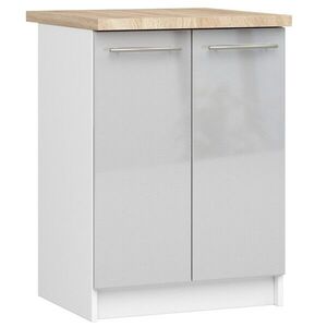 Ak furniture Kuchyňská skříňka Olivie S 60 cm 2D bílá/metalický lesk/dub sonoma obraz