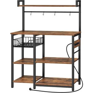 Kuchyňský regál Vasagle Emmi 90 cm se zásuvkami hnědý/černý obraz