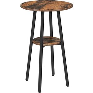 Kulatý barový stůl Vasagle Obri 55 cm hnědý/černý obraz