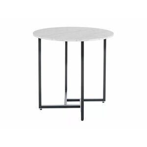 Signal Kulatý jídelní stůl Alto 80 cm bílý mramor/černý obraz