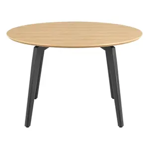 Actona Kulatý jídelní stůl Cadiz 120 cm dub přírodní/černý obraz