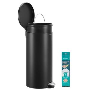 SONGMICS Kulatý odpadkový koš Jelis 30 L černý obraz