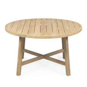 Hector Kulatý zahradní stůl Castello 130 cm z masivu akáciové dřevo/teak obraz