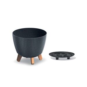 Prosperplast Květináč LAMIAL ECO WOOD antracitový, varianta 23, 2 cm obraz
