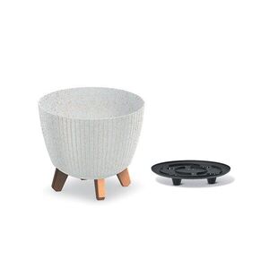 Prosperplast Květináč LAMIAL ECO WOOD bílý, varianta 23, 2 cm obraz