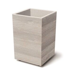 Prosperplast Květináč MADERAN SQUARE HIGH ECO WOOD 38, 5 cm bílý obraz