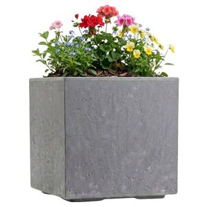HowHomely Květináč na kolečkách BETONIQUE 30x30 cm beton šedý obraz