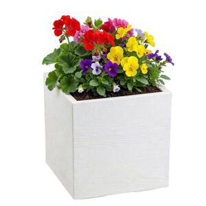 HowHomely Květináč na kolečkách BETONIQUE 30x30 cm krémový obraz