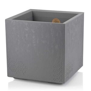 HowHomely Květináč na kolečkách BETONIQUE 39x39, 4 cm šedý beton obraz