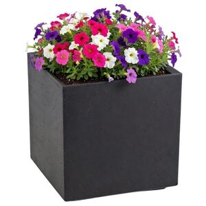 HowHomely Květináč na kolečkách BETONIQUE 40x40 cm beton černý obraz
