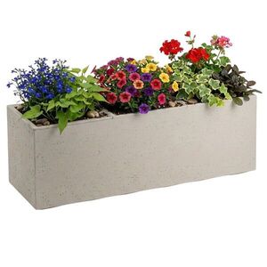 HowHomely Květináč na kolečkách BETONIQUE 90x30 cm béžový obraz