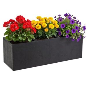 HowHomely Květináč na kolečkách BETONIQUE 90x30 cm černý obraz