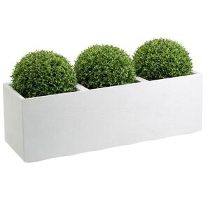 HowHomely Květináč na kolečkách BETONIQUE 90x30 cm krémové dřevo obraz