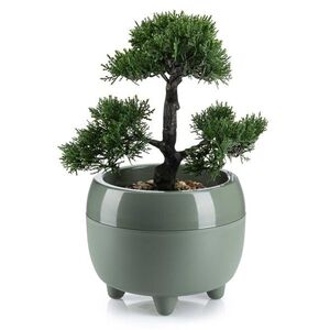 HowHomely Květináč na nožičkách BOTANICA 30x23, 8 cm šedozelený obraz