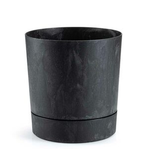 HowHomely Květináč s podmiskou AZALEA 17, 5 cm černý beton obraz